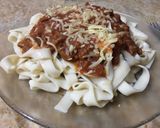Foto del paso 7 de la receta: Fideos cinta con bolognesa a cuchillo