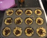 A picture of step 5 of Rolo cookie cake.