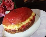 A picture of step 12 of Red velvet Cake with custard layering.