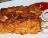 A picture of step 4 of Spicy chicken boti sticks.