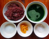 รูปขั้นตอนการทำที่ 1 ของ ขนมมันม่วง (Steamed Sweet Potato Cake) สูตรไม่ใส่แป้ง