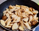 A picture of step 2 of King Oyster Mushrooms in Tomato Sauce.