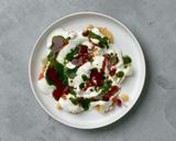 A picture of step 3 of Dahi papdi chaat.