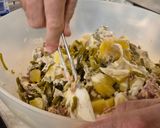 Zöldbabos krumplis tonhalsaláta (Sālād‑e Kimyā) recept fázis 9 fotója