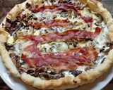 Foto del passaggio 2 della ricetta Quiche con radicchio gorgonzola e San Daniele