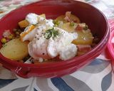 Foto del paso 6 de la receta Patatas en Salsa Verde con Jamón y Huevo Escalfado