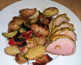 Mustáros rozmaringos kéregben sült sertésszűz, grill zöldségekkel recept fázis 9 fotója