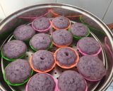 Foto langkah ke 5 dari resep Bolu Kukus Ubi Ungu Vla Keju.