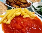 عکس مرحله 1 از دستور گوجه بادمجان و سیب زمینی سرخ کرده🍅🍟