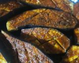 A picture of step 6 of Brinjal fry.