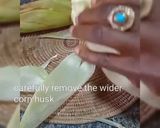 A picture of step 1 of Humitas (steamed fresh corn cakes).