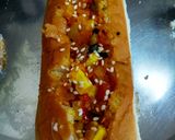 A picture of step 2 of Hotdog health wrap.