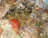 A picture of step 3 of Achar gosht (achari chicken).