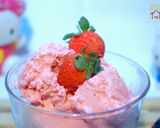 Foto langkah ke 5 dari resep Es krim strawberry homemade (no sp).