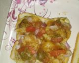 A picture of step 2 of Sevpuri sandwich.