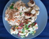 Foto del paso 6 de la receta: Pollo asado con hierbas, arroz con verduras y ensalada tropical