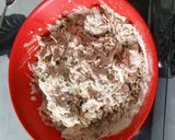 A picture of step 2 of Amarnath flour with cabbage paratha.