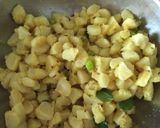 A picture of step 3 of Banana Suki bhaji.