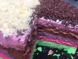 Rainbow cake 4 telur (no oven)