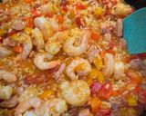 A picture of step 9 of Jambalaya.