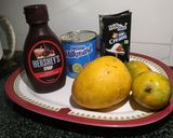 A picture of step 1 of Mango ice cream.