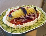 Une image de l'étape 13 de Salade composée au concombre,tomates,oignon rouge,feta et citron confit.