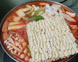 A picture of step 3 of Budae Jjigae (부대찌개) Korean Army Base Stew.