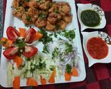A picture of step 4 of Golden fry prawns/deep fry.