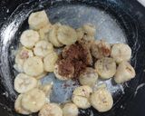 A picture of step 1 of Banana cinnamon bread rolls with chocolate syrup garnish.