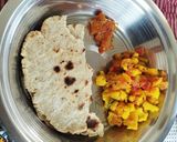A picture of step 6 of Jowar bhakri with Cauliflower Sabji.