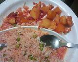 A picture of step 4 of Rice with beetroot stew#author,s contest.