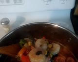 A picture of step 3 of Gumbo with shrimp and sausage/bangers. 🙂.