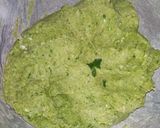 A picture of step 2 of Palak paneer paratha.