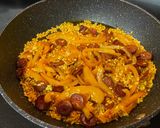 A picture of step 3 of Shrimp & Chorizo Paella.