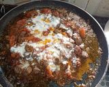 A picture of step 2 of Tawa kaleji.