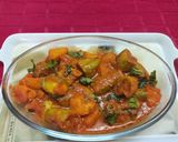 A picture of step 2 of Dahi Parwal Aloo Dum.