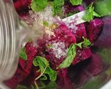 A picture of step 2 of Dragon fruit fizz.