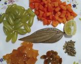 A picture of step 1 of Sweet and Sour Fruit Preserve.