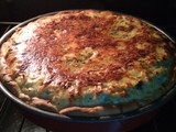 Quiche de calabacín, puerro y bacon