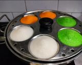 A picture of step 5 of Tri colour idli.