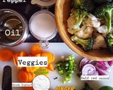 A picture of step 1 of Roasted Veggie Salad.