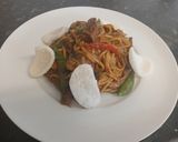 A picture of step 9 of McPhee's Chinese Beef Chow Mein.