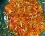 A picture of step 3 of French beans potatoes and peas curry in African style.