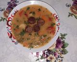 Pas rețetă Tocăniță de mazăre verde cu legume și cârnăcior 2 fotografie
