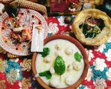 A picture of step 3 of Charnamrit /Panchamrit (Bhog Prasad).