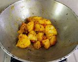 A picture of step 5 of Masala kachori with aloo tamatar curry.