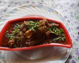 A picture of step 10 of Chettinad masala mutton curry.