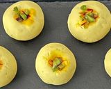 A picture of step 1 of Kesar Mishri Peda.