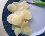 A picture of step 3 of Less Oil Potato Bhajiya/ Pan fried Potato Fritters.