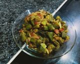 A picture of step 2 of Jhat phat Bhindi.